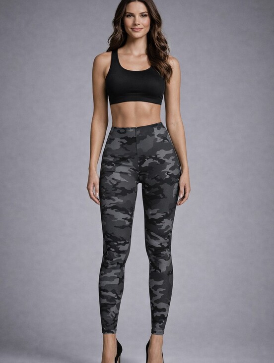 No Boundaries Pants - No Boundaries Camo Leggings in Black and Gray